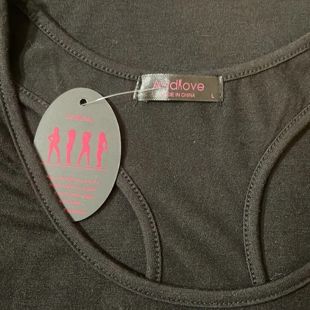 NWT! Women’s Avidlove sleeveless black racerback dress Large - Picture 4 of 4